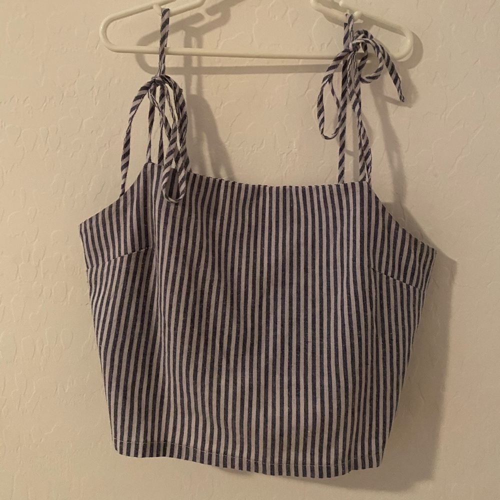 Brandy Melville striped tie up tank top.